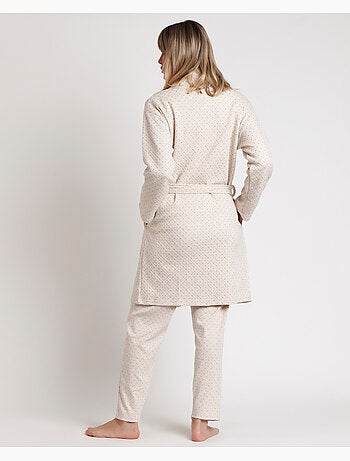 Peignoir à pois bio à manches longues ADMAS CLASSIC pour femme