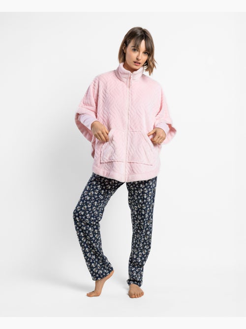 Peignoir ADMAS pour femme, style Liberty foncé, manches françaises - Kiabi