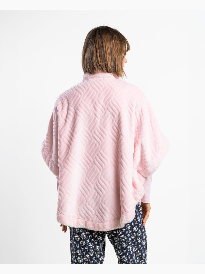 Peignoir ADMAS pour femme, style Liberty foncé, manches françaises Rose - Kiabi