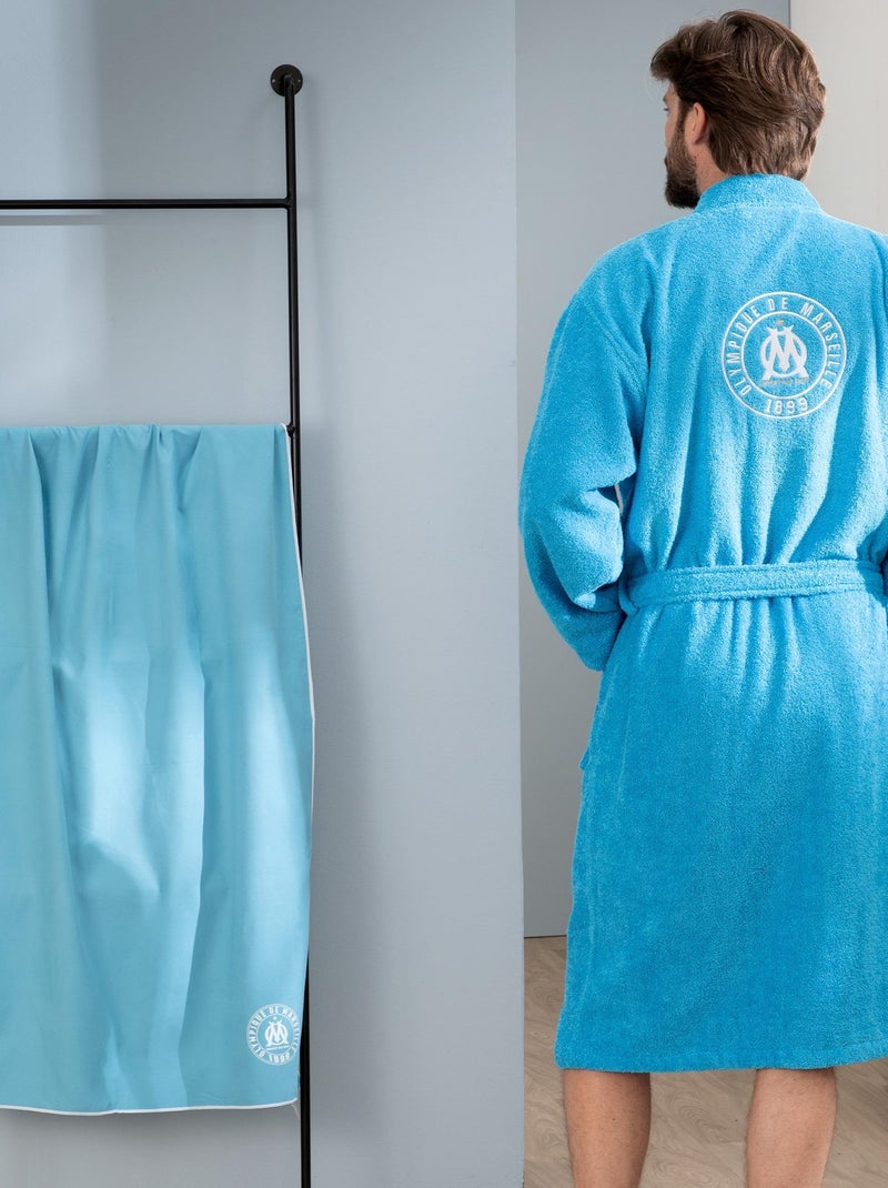 Peignoir adulte 100% coton, OM 1899 Bleu - Kiabi