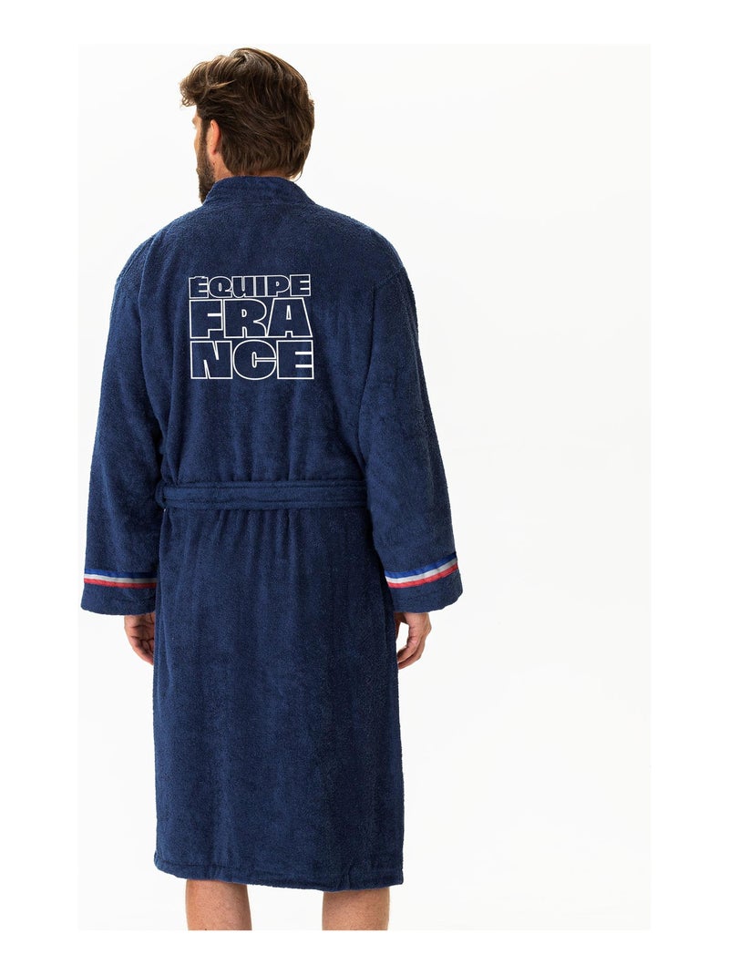 Peignoir adulte 100% coton, PARIS 2024 EQUIPE DE FRANCE OLYMPIQUE COQ Bleu marine - Kiabi
