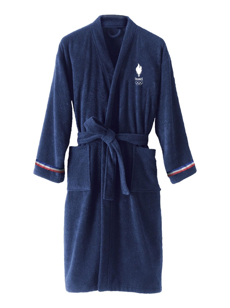 Peignoir adulte 100% coton, PARIS 2024 EQUIPE DE FRANCE OLYMPIQUE COQ Bleu marine - Kiabi