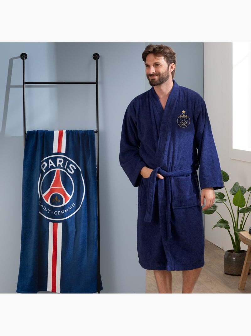 Peignoir adulte 100% coton, PSG EUROPE Bleu - Kiabi
