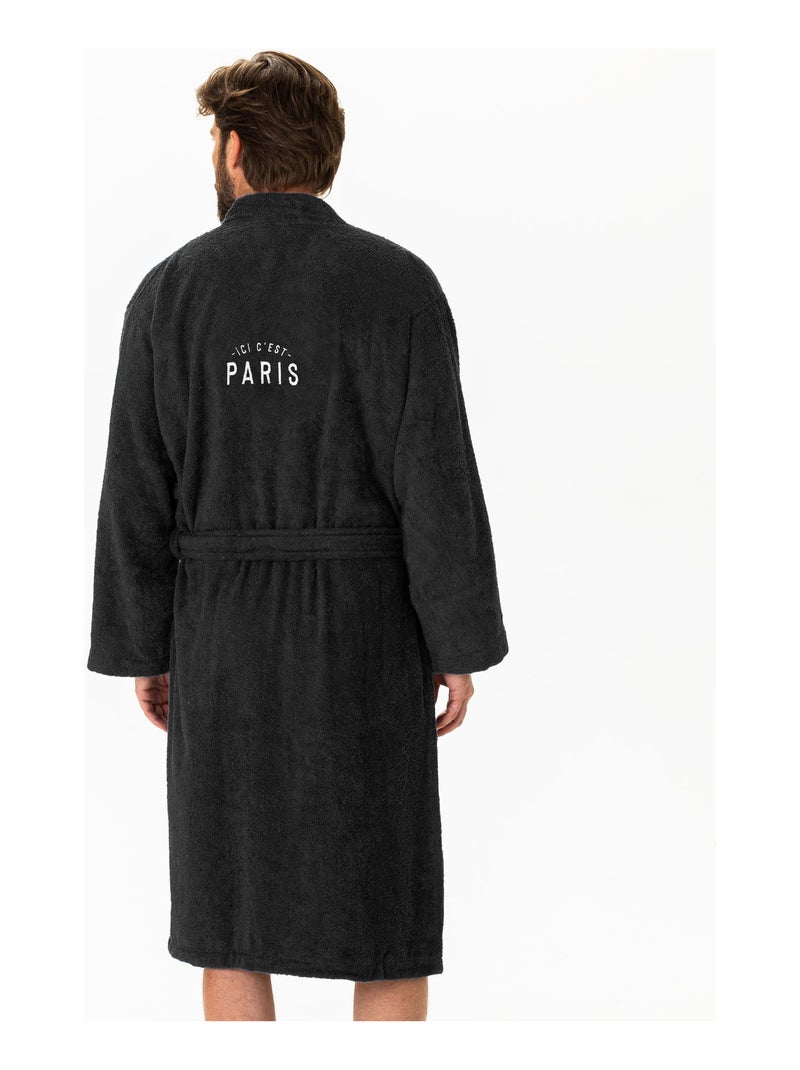 Peignoir adulte 100% coton, PSG PREMIUM Noir - Kiabi