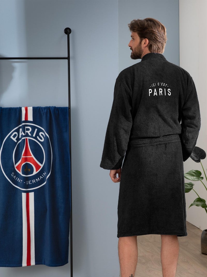 Peignoir adulte 100% coton, PSG PREMIUM Noir - Kiabi