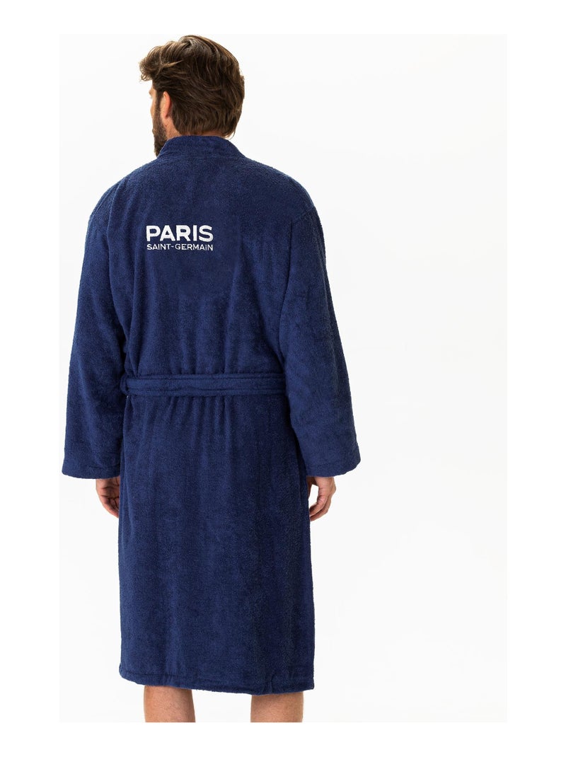 Peignoir adulte 100% coton, PSG RUBAN Bleu marine - Kiabi
