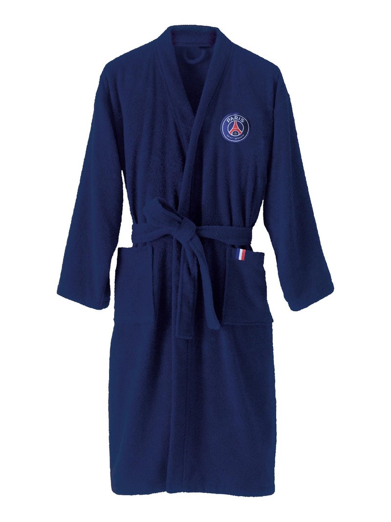 Peignoir adulte 100% coton, PSG RUBAN Bleu marine - Kiabi