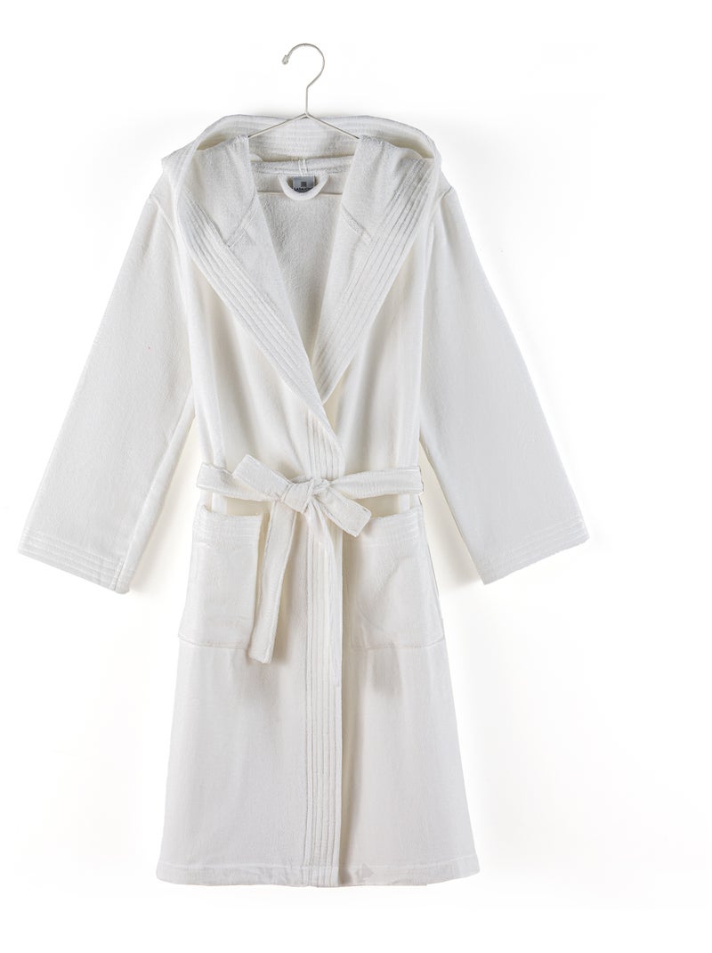 Peignoir adulte à capuche COOL en velours Blanc - Kiabi