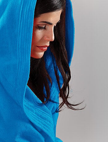Peignoir adulte à capuche COOL en velours Capuche