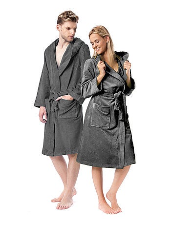 Peignoir adulte à capuche COOL en velours Capuche
