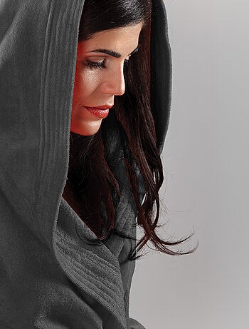 Peignoir adulte à capuche COOL en velours Capuche