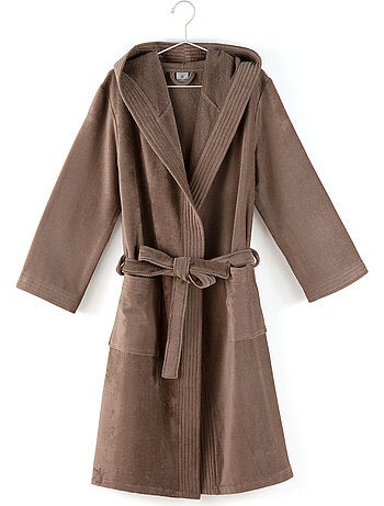 Peignoir adulte à capuche COOL en velours Capuche