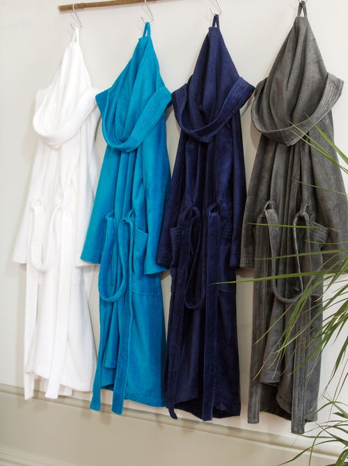 Peignoir adulte à capuche COOL en velours Capuche - Kiabi