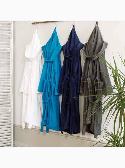 Peignoir adulte à capuche COOL en velours - Kiabi