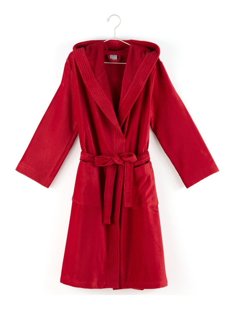 Peignoir adulte à capuche COOL en velours Rouge - Kiabi