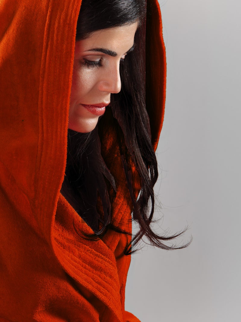 Peignoir adulte à capuche COOL en velours Rouge - Kiabi