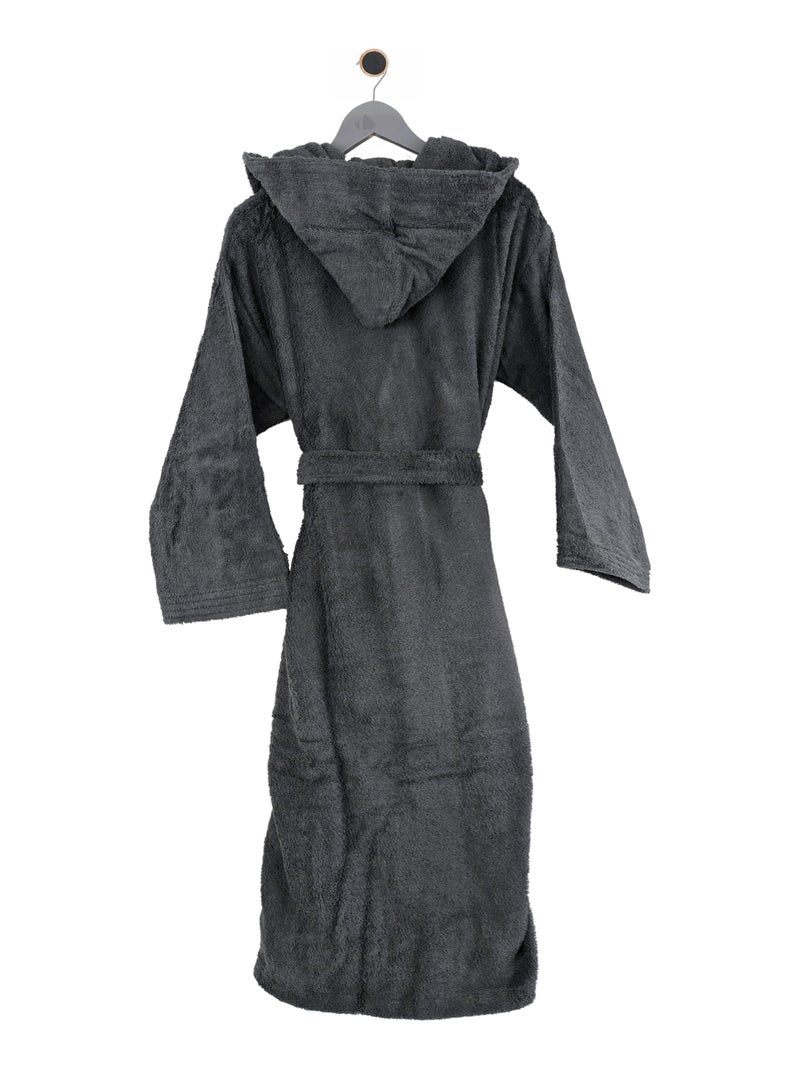 Peignoir adulte à capuche PURE Capuche Courte gris anthracite - Kiabi