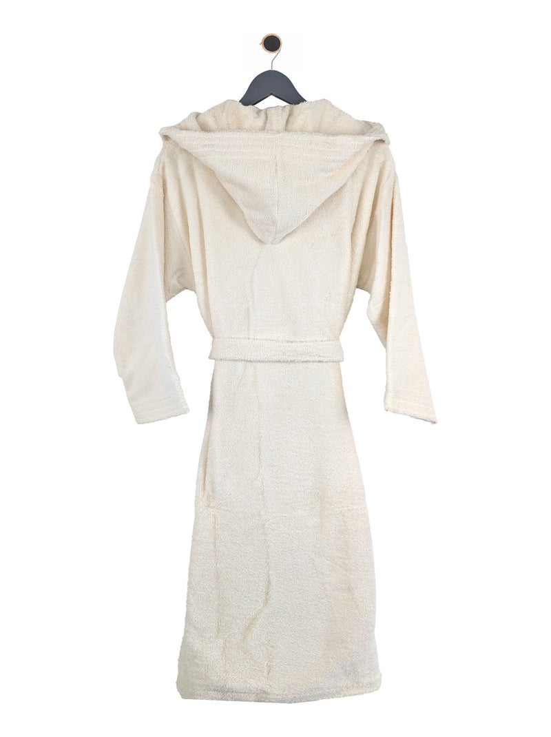 Peignoir adulte à capuche PURE Capuche Courte Ivoire - Kiabi