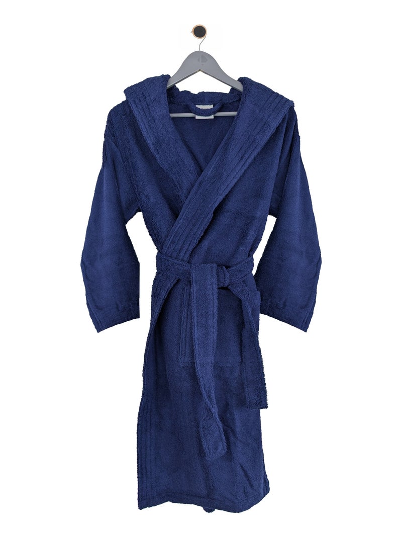 Peignoir adulte à capuche PURE Capuche Standard Bleu marine - Kiabi
