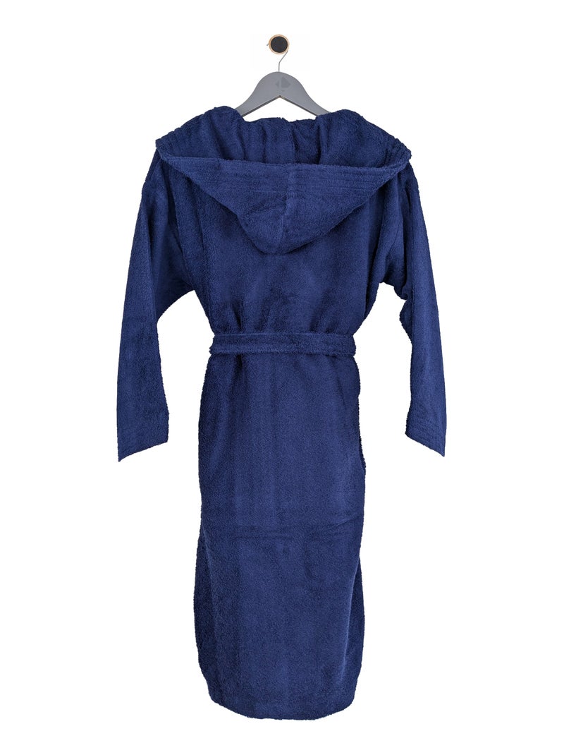 Peignoir adulte à capuche PURE Capuche Standard Bleu marine - Kiabi