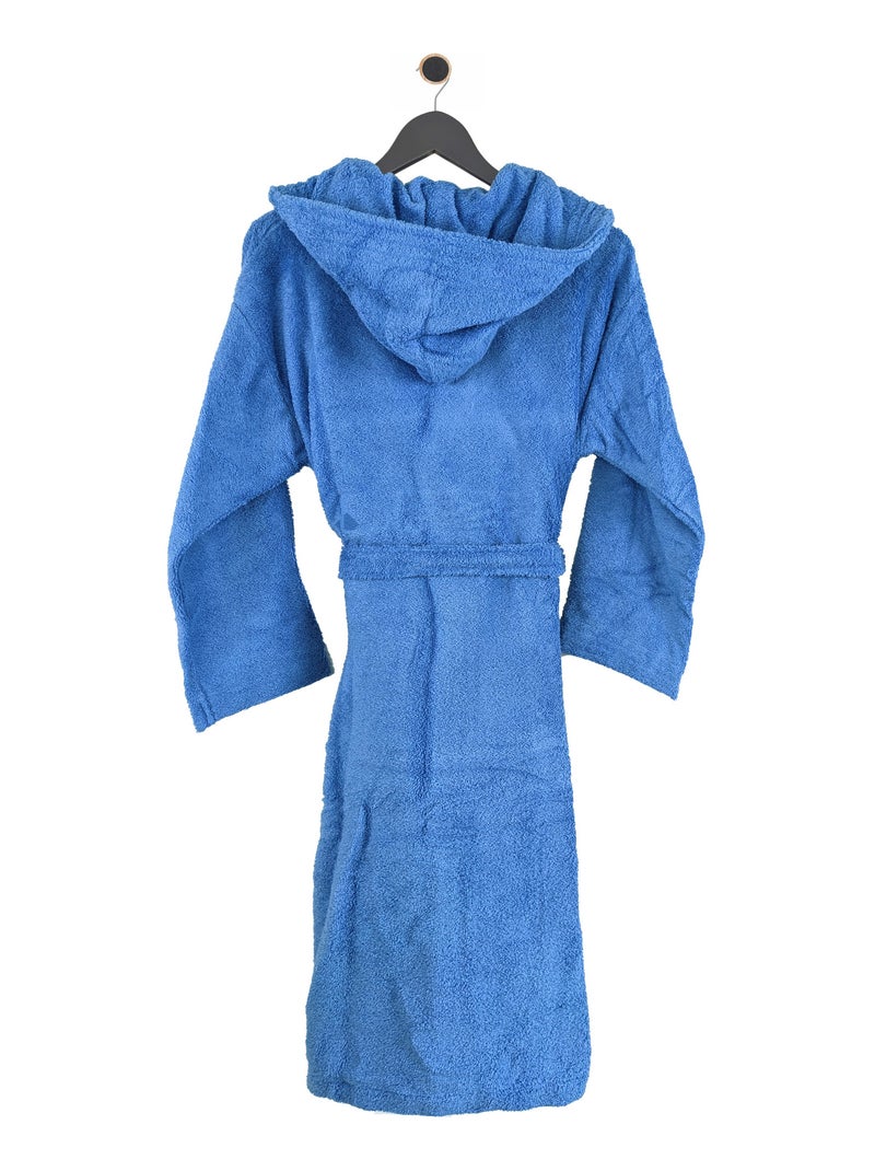 Peignoir adulte à capuche PURE Capuche Standard Bleu outremer - Kiabi