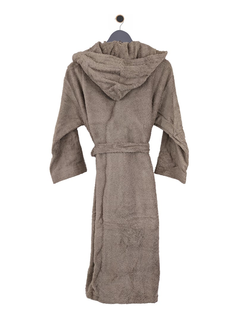 Peignoir adulte à capuche PURE Capuche Standard Gris taupe - Kiabi