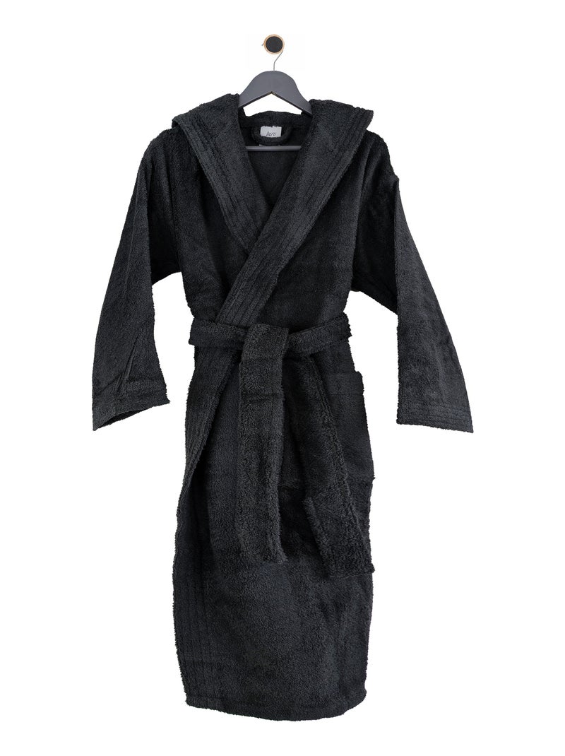 Peignoir adulte à capuche PURE Capuche Standard Noir Noir - Kiabi