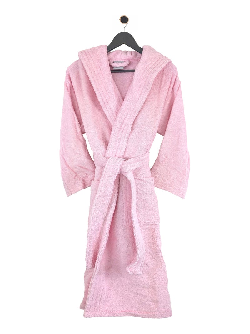 Peignoir adulte à capuche PURE Capuche Standard Rose pâle - Kiabi