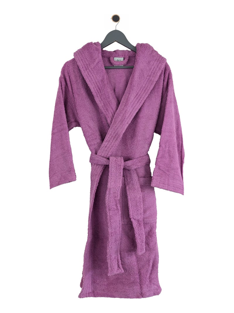 Peignoir adulte à capuche PURE Capuche Standard Rose parme - Kiabi