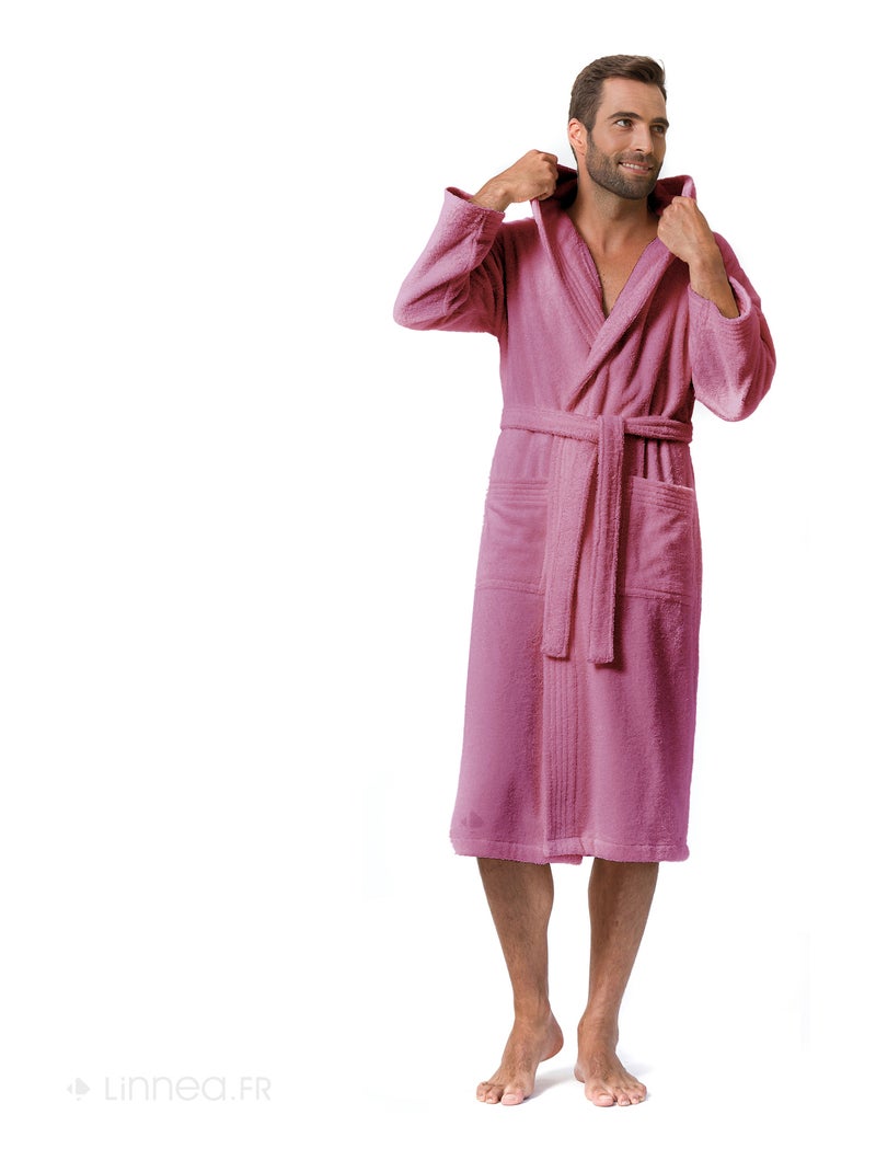 Peignoir adulte à capuche PURE Capuche Standard Rose parme - Kiabi
