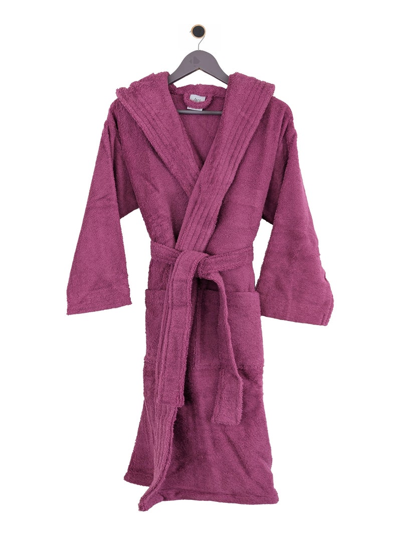 Peignoir adulte à capuche PURE Capuche Standard Violet prune - Kiabi