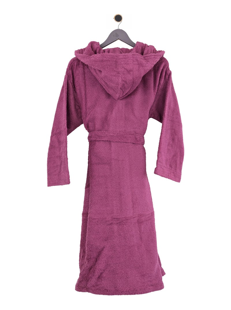 Peignoir adulte à capuche PURE Capuche Standard Violet prune - Kiabi