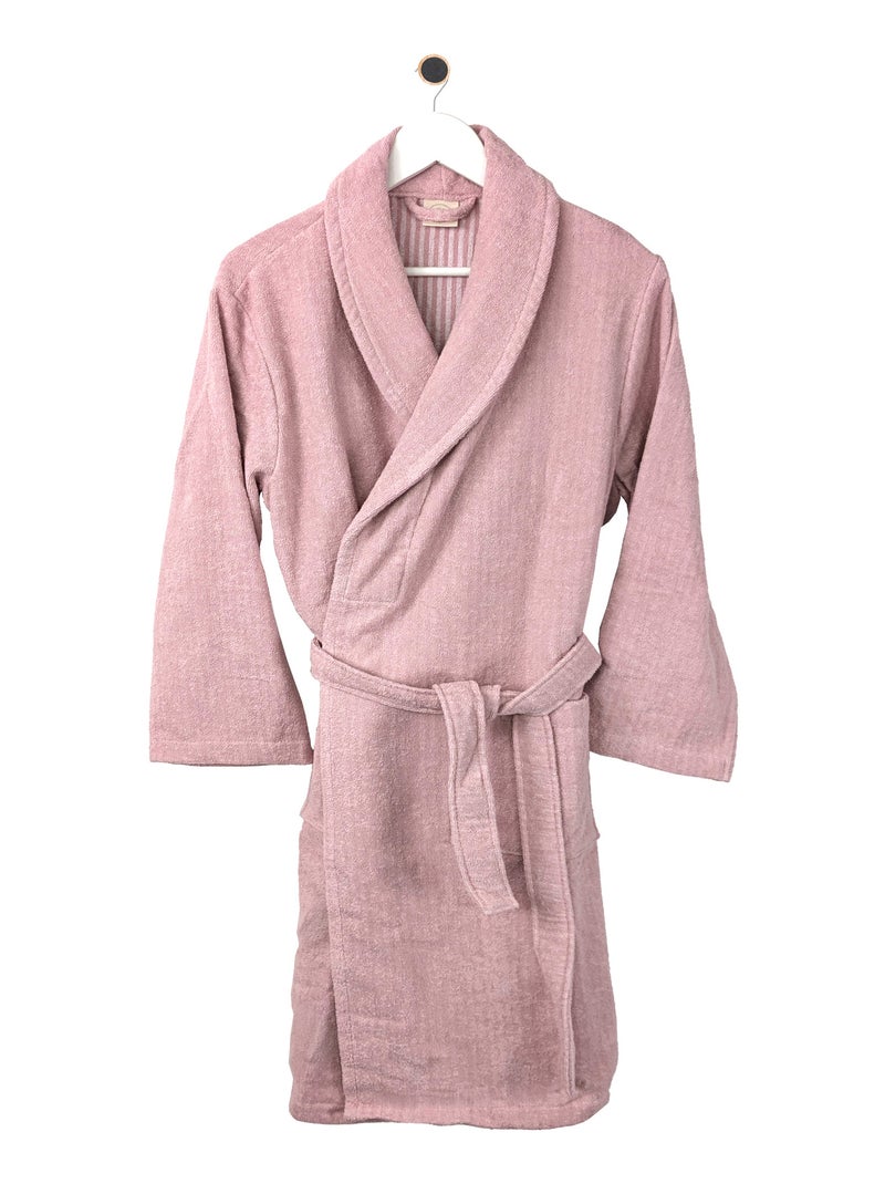 Peignoir adulte col châle EFFICIENCE PURE Col châle Rose parme - Kiabi