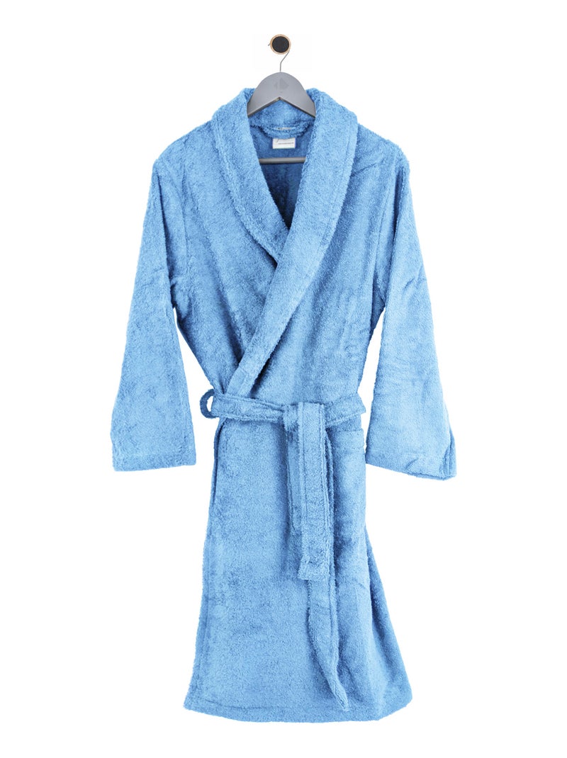 Peignoir adulte col châle PURE Col châle Bleu ciel - Kiabi