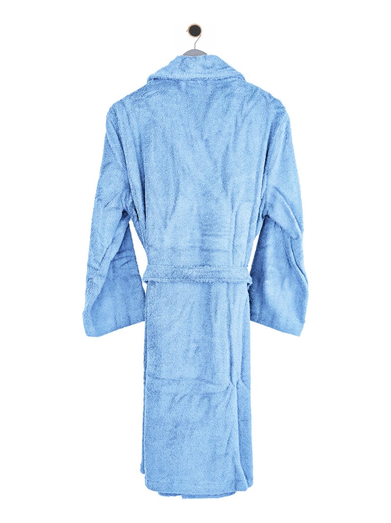 Peignoir adulte col châle PURE Col châle Bleu ciel - Kiabi