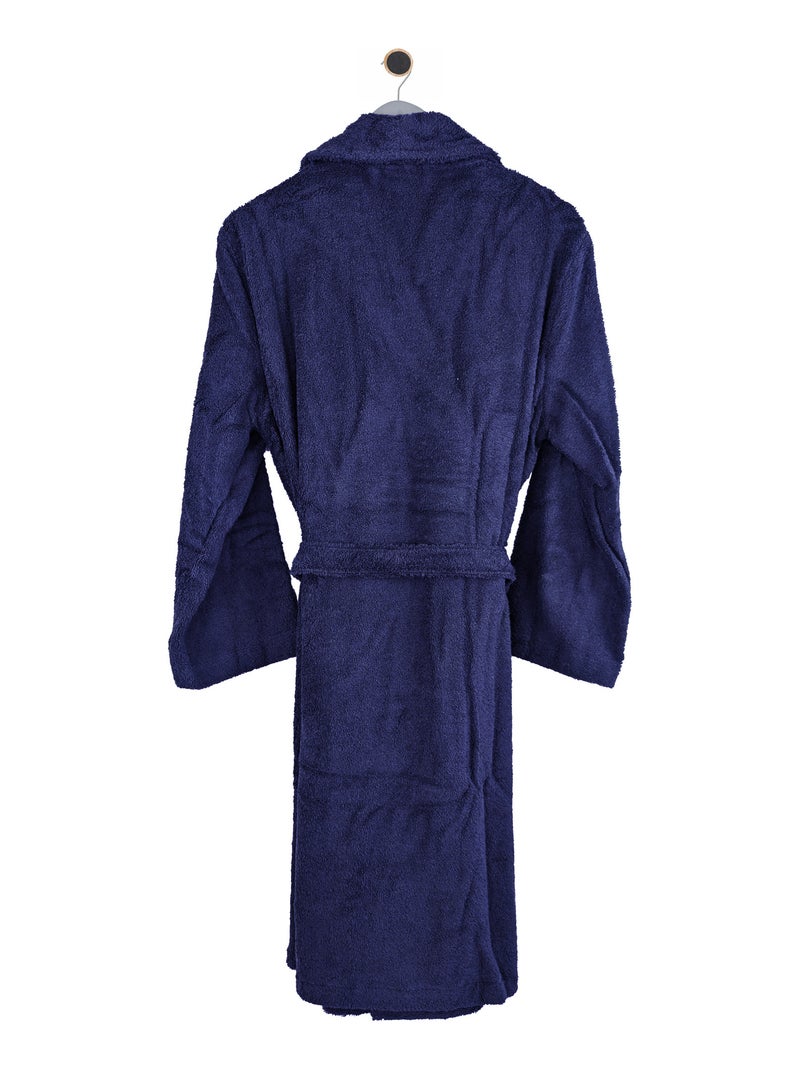 Peignoir adulte col châle PURE Col châle Bleu marine - Kiabi