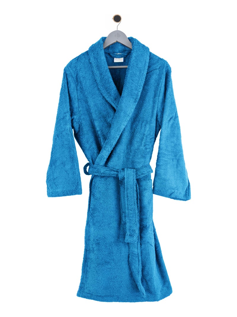 Peignoir adulte col châle PURE Col châle Bleu turquoise - Kiabi