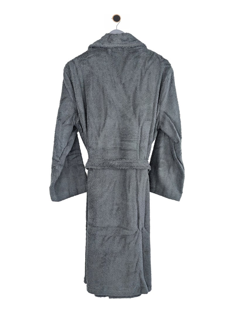 Peignoir adulte col châle PURE Col châle gris anthracite - Kiabi