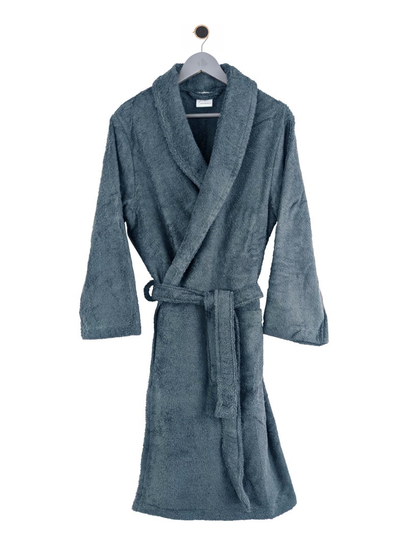 Peignoir adulte col châle PURE Col châle Gris foncé - Kiabi