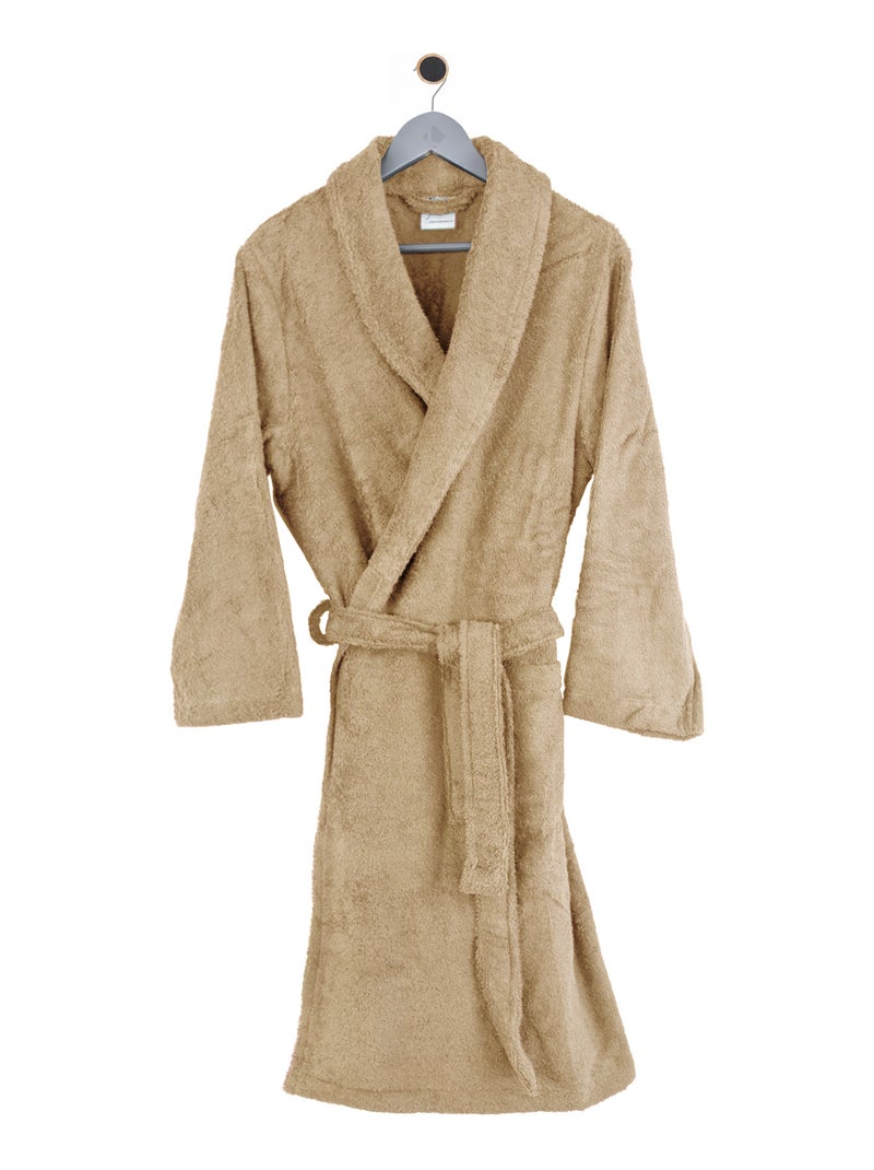 Peignoir adulte col châle PURE Col châle Gris taupe - Kiabi