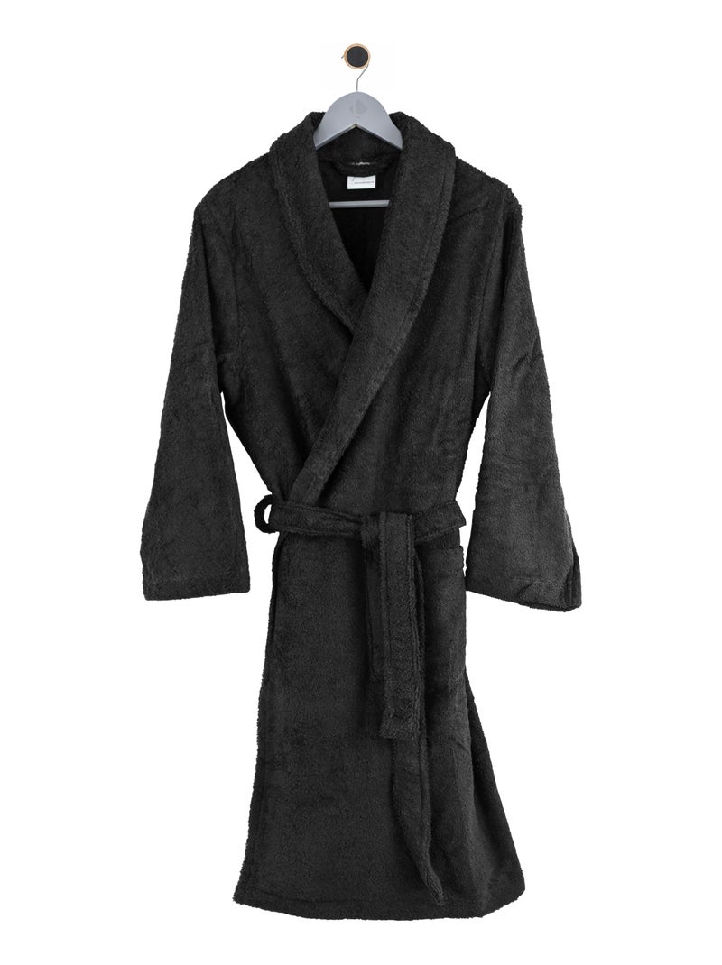 Peignoir adulte col châle PURE Col châle Noir Noir - Kiabi