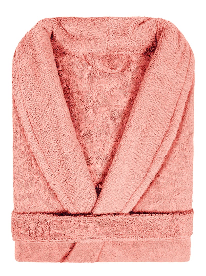 Peignoir adulte col châle PURE Col châle Orange corail - Kiabi