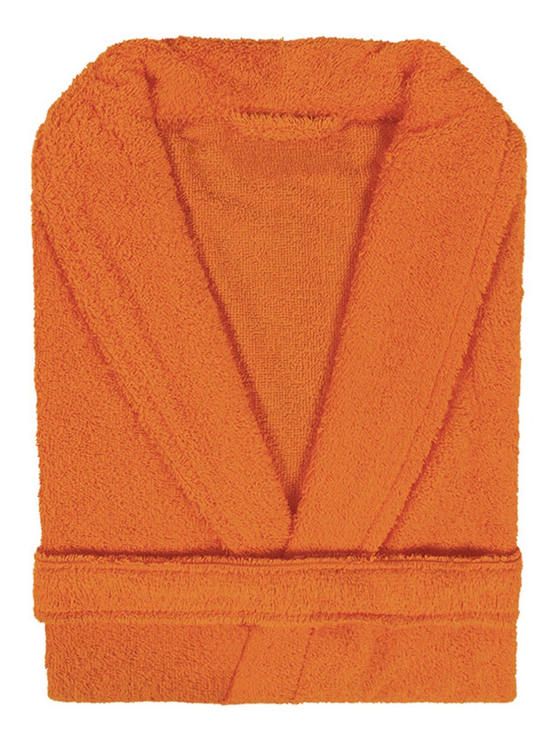 Peignoir adulte col châle PURE Col châle Orange mandarine - Kiabi