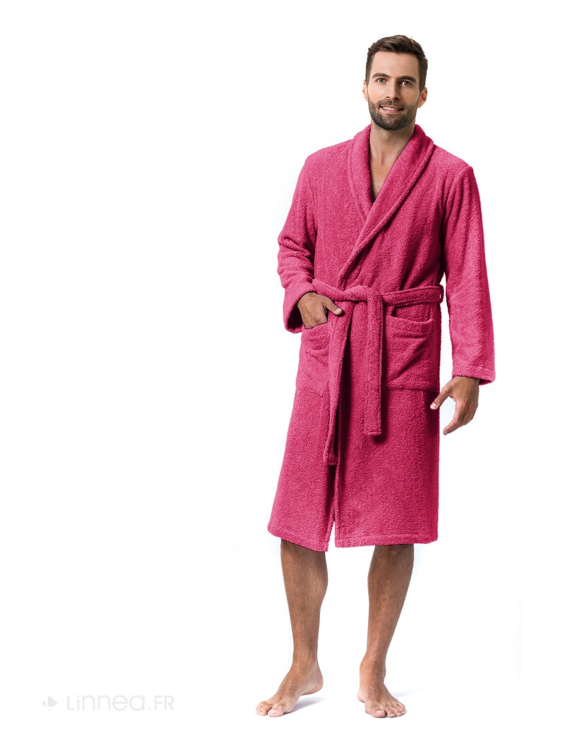 Peignoir adulte col châle PURE Col châle Rose fushia - Kiabi