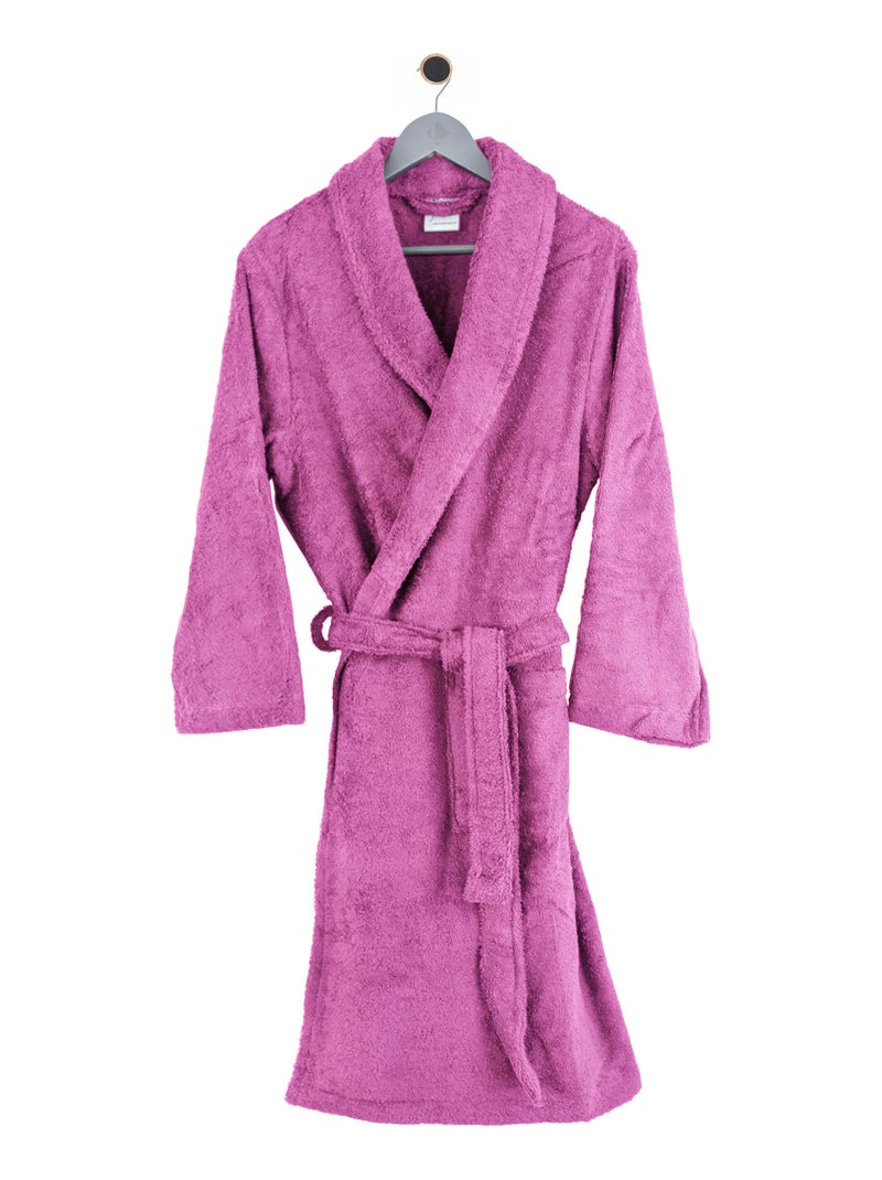 Peignoir adulte col châle PURE Col châle Rose parme - Kiabi