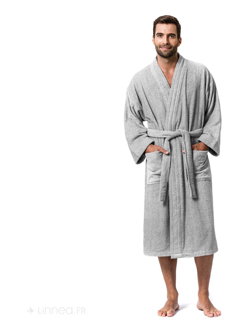 Peignoir adulte col kimono PURE Col kimono Argent - Kiabi