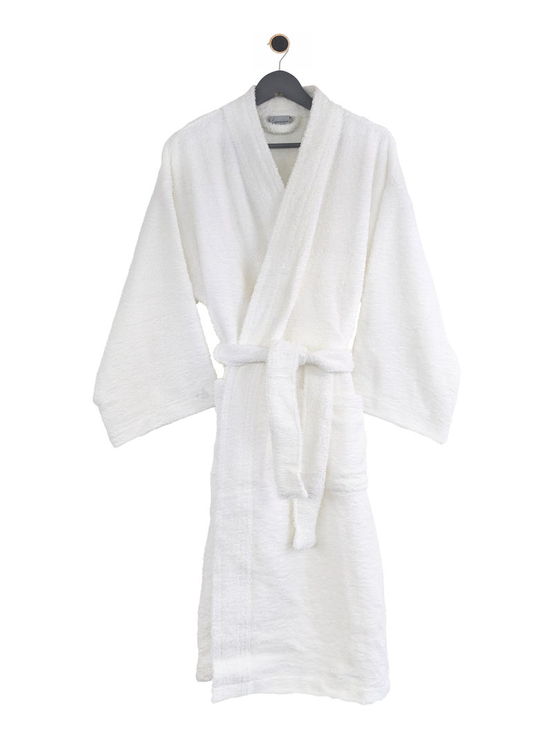Peignoir adulte col kimono PURE Col kimono Blanc - Kiabi