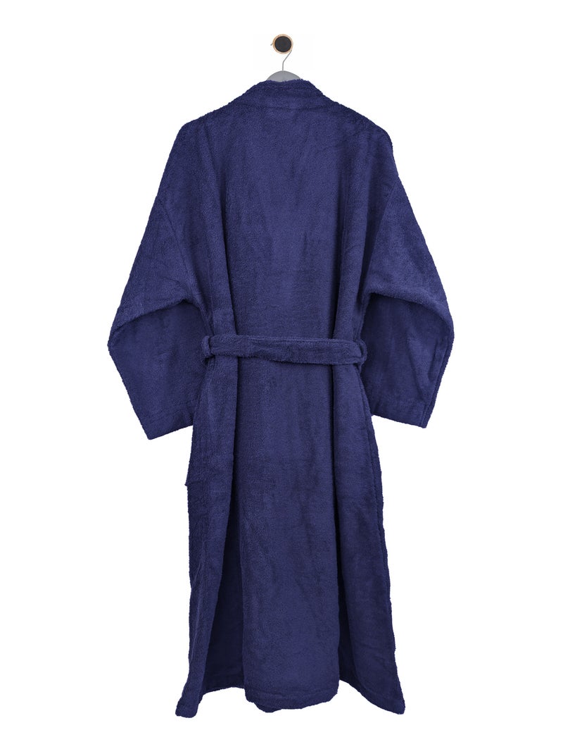 Peignoir adulte col kimono PURE Col kimono Bleu marine - Kiabi