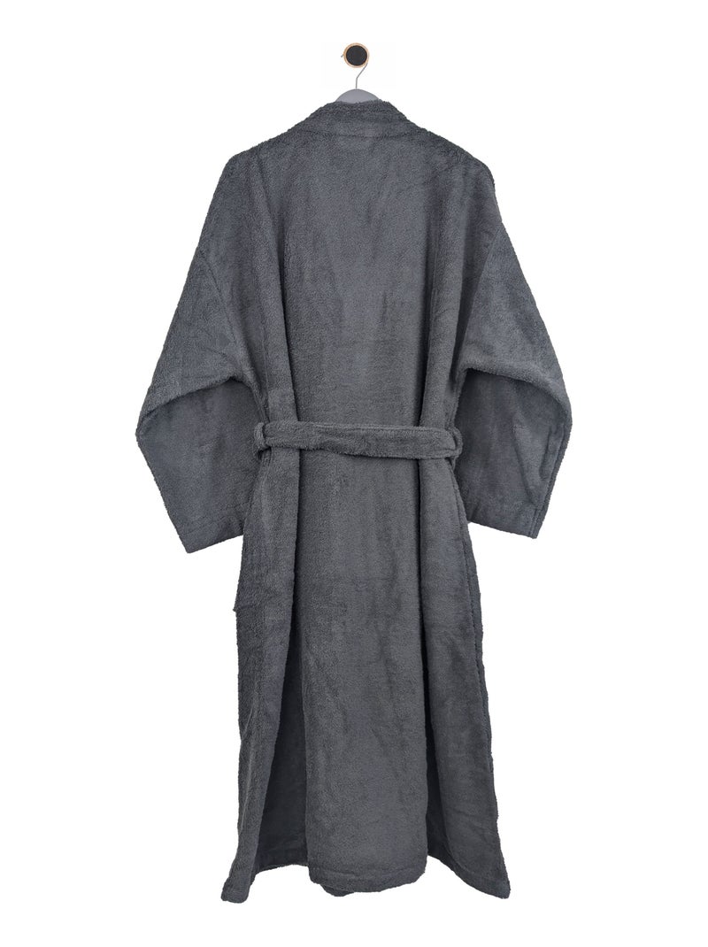 Peignoir adulte col kimono PURE Col kimono gris anthracite - Kiabi