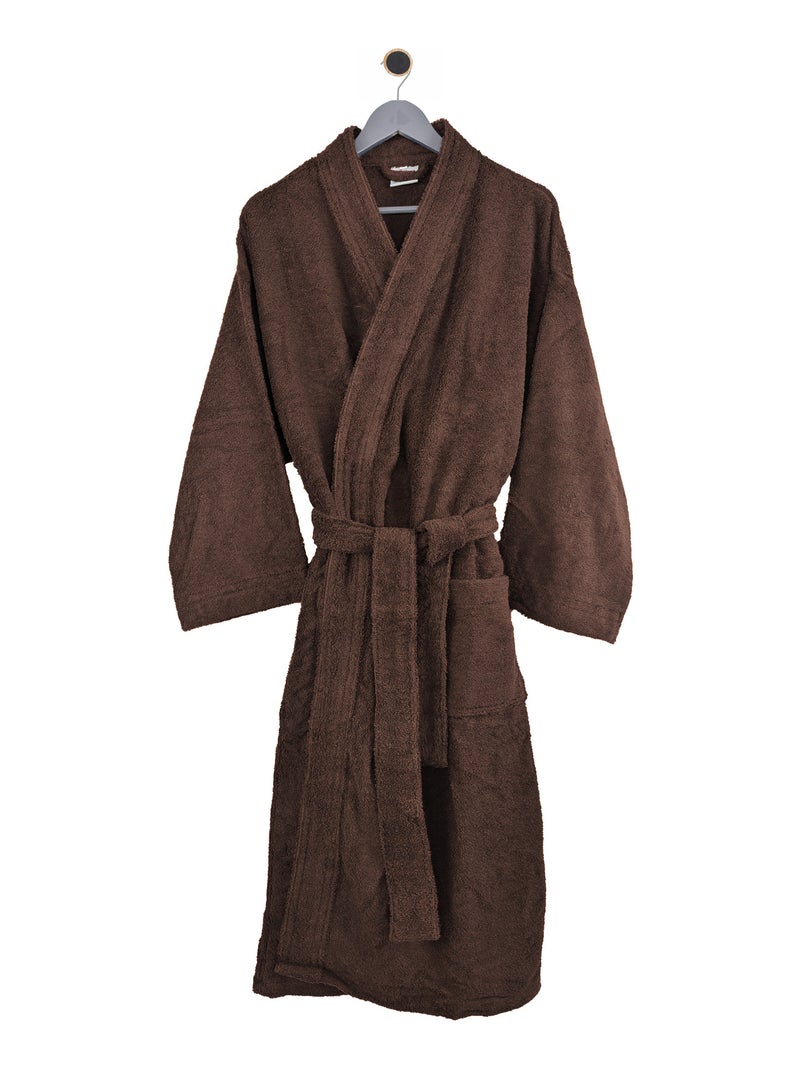 Peignoir adulte col kimono PURE Col kimono Marron - Kiabi